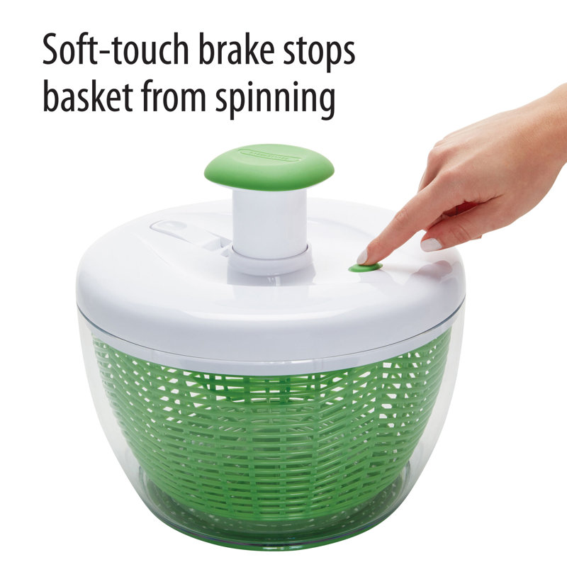 Farberware Pump Salad Spinner with Bowl, 6.6 quart, Green Wayfair